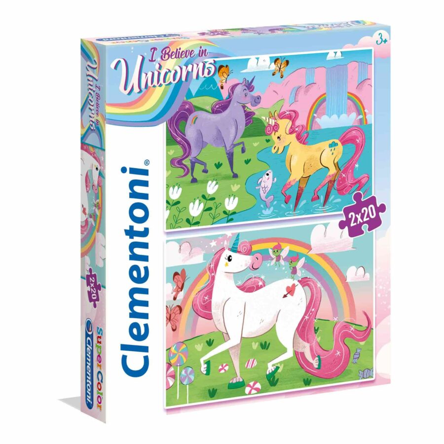 Clementoni - Clementoni Παιδικό Παζλ Super Color I Believe In Unicorns 2x20 τμχ