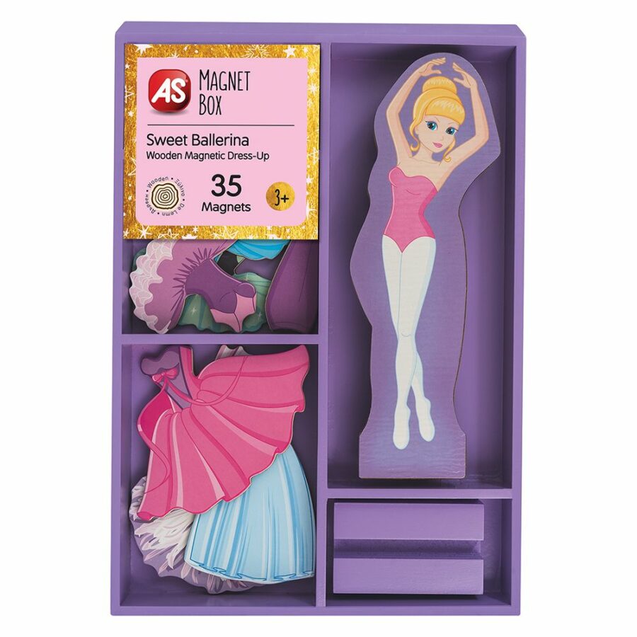 AS Company - AS Magnet Box Sweet Ballerina Dress-Up 35 Εκπαιδευτικοί Ξύλινοι Μαγνήτες Για 3+ Χρονών